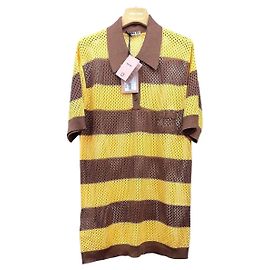 Miu Miu Polo aus Seide in Mesh Strick Mehrfarben