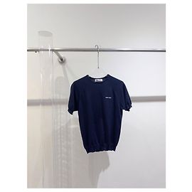Top Miu Miu de algodão azul marinho Multicor