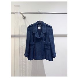 Chanel Jacke aus Navy Tweed Größe 40 Mehrfarben