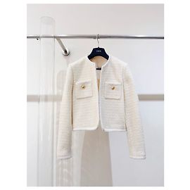 Chaqueta Céline de tweed blanca talla 38 Multicolor
