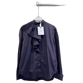 Top Dior Navy de algodón con volantes Multicolor
