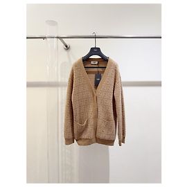 Pull Fendi en cachemire camel logo FF Multicolore