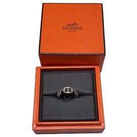 Anel Hermès Prata Metal Tamanho 51 Multicor