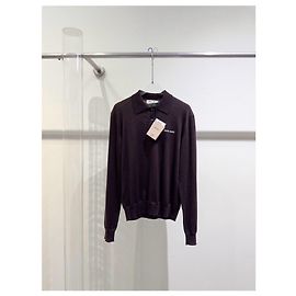 Pull Miu Miu Marron en Laine Style Polo Multicolore