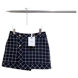 Autre Marque Saia Dior de Tweed com Contas Douradas Tamanho 36 Multicor