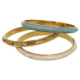 Set di bracciali Burberry in metallo oro, azzurro e bianco Bianco D'oro Blu chiaro