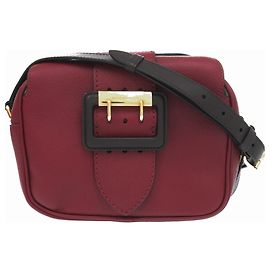 Bolsa de Ombro Burberry em Couro Bordeaux Bordeaux