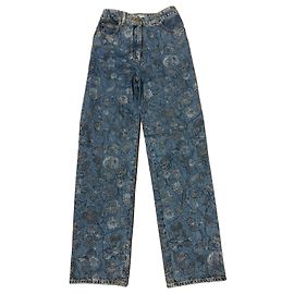 Vaqueros Chanel Estampado Floral Azul Gris antracita