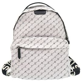 Stella Mc Cartney Zaino in nylon Stella McCartney con logo all-over Nero Bianco