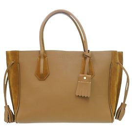 Saco Tote Longchamp Penelope Fantasy Velvet Leather Marrom