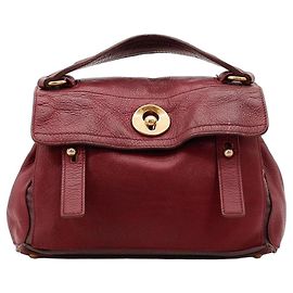 Sac à main Yves Saint Laurent Muse Two Top Handle en cuir bordeaux Bordeaux