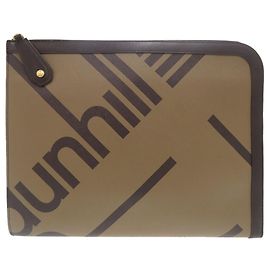 Alfred Dunhill Bolso de mano Dunhill de cuero marrón Castaño