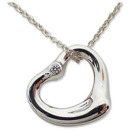 Autre Marque Tiffany & Co. 925 Heart Diamond Pendant Necklace Other