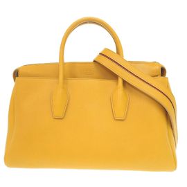 Tod's 2-Way Handtasche aus gelbem Leder Gelb