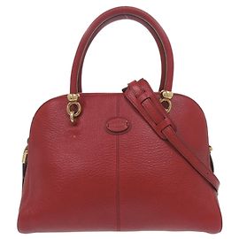 Tod's SELLA Leather Red Handbag/Shoulder Bag Red