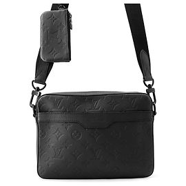 Louis Vuitton Monogram Shadow Trio Shoulder Bag Black