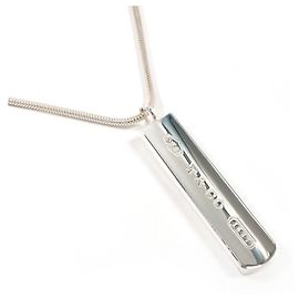 Autre Marque Tiffany 1837 Bar Pendant Necklace Silvery