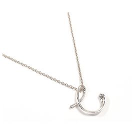 Autre Marque Tiffany Alphabet Letter C Elsa Peretti Necklace Silvery