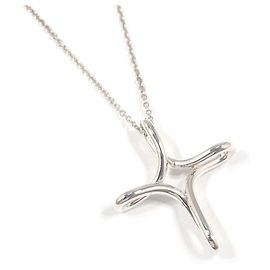 Autre Marque Tiffany Infinity Cross Elsa Peretti Necklace Silvery