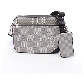 Bolsa Trio Messenger Louis Vuitton Marrom Branco