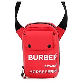 Burberry Crossbody Shoulder Bag Black White Red