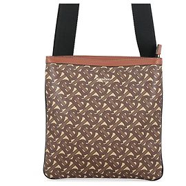 Borsa a tracolla Burberry TB Leather Marrone Nero Beige