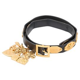 Ceinture Chanel Coco Mark en cuir noir Noir