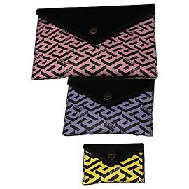 Set de 3 carteras Versace Greca Goddess Negro Rosa Púrpura Amarillo
