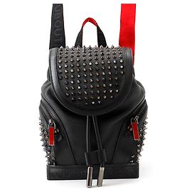 Sac à dos clouté Christian Louboutin Explorer Funk Noir Rouge