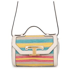 Borsa a spalla Micro in pelle T-Timeless di Tod's Bianco Multicolore
