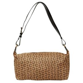 Céline Celine C Macadam One-Shoulder Bag Beige