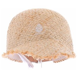 Prada Casquette de baseball en raphia Beige