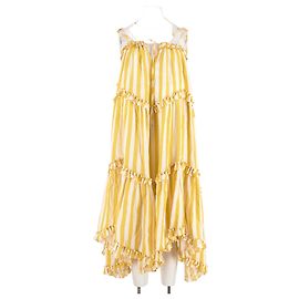 Zimmermann Kleid aus gelbem Leinen Gelb