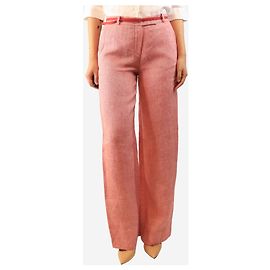 Loro Piana Pantaloni in lino rossi e bianchi - size UK 10 Rosso