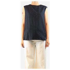 Jil Sander Top riscado sem mangas azul marinho - size M Azul marinho