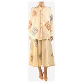 Zimmermann Set due pezzi gonna e camicetta color crema - size UK 10 Crudo