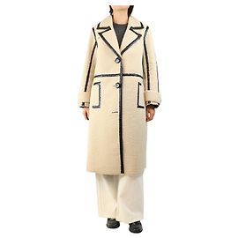 Autre Marque Manteau en peau lainée Ticora crème - taille UK 12 Écru