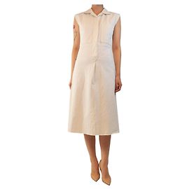 Autre Marque Vestido camisa midi sem mangas branco - size UK 12 Branco