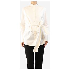 Victoria Beckham Camisa blanca con cinturón - size UK 10 Blanco