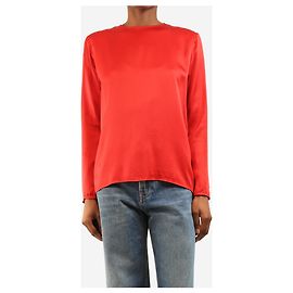 Autre Marque Red vintage silk long sleeve top - size S Red