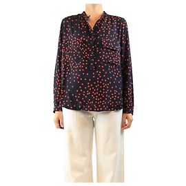 Stella Mc Cartney Blusa a pois blu navy e rossa - size UK 12 Blu navy