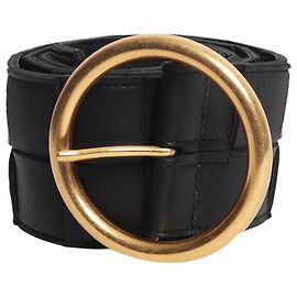Bottega Veneta Black Intrecciato leather belt Black
