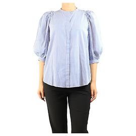 Autre Marque Bluse mit blau-weißen Streifen - size UK 12 Blau