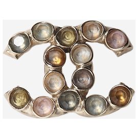 Chanel Broche CC em pedras preciosas multicoloridas Multicor