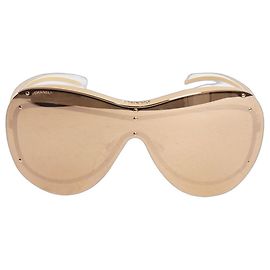 Chanel Gafas de sol shield doradas Dorado