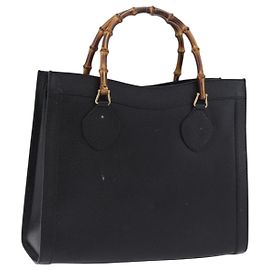 GUCCI Sac à main Bamboo Cuir Noir Ton Or 02 123 0260 Autre