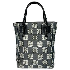 Mini mala tote Loewe Repeat Anagram em tela e couro Marrom Preto