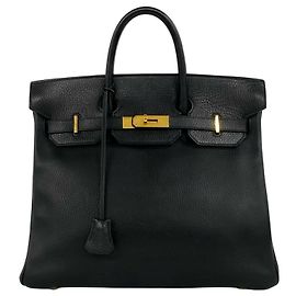 Hermès Borsa Hermes Haut à Courroies 32 Black Ardennes Leather Nero
