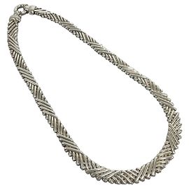 Autre Marque Tiffany Vintage Braided Necklace Silvery