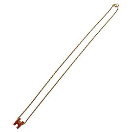 Hermès Collar HERMES Mini Pop H con colgante chapado en oro Roja Dorado